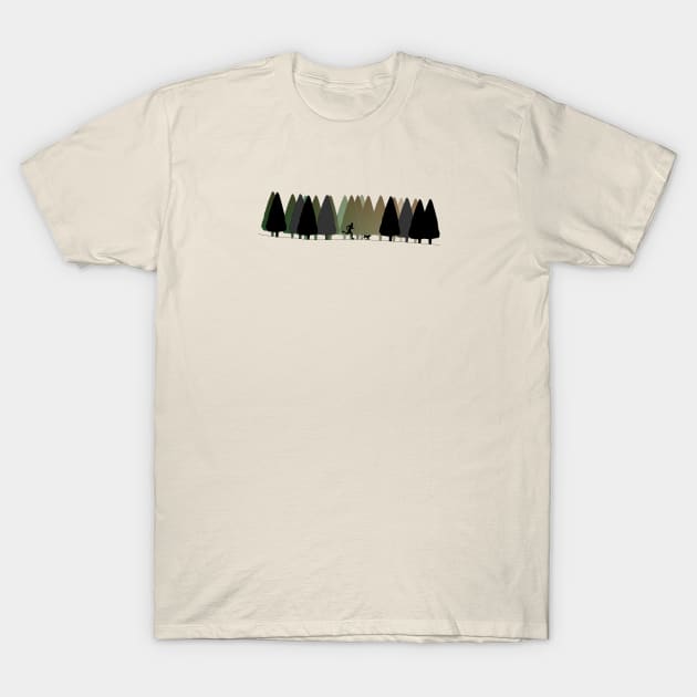 Trail Runner with Doggo - Forest T-Shirt by Nuft